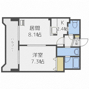 デュアンジュ北円山(1LDK/3階)の間取り写真