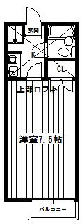 共栄ハイツ(1K/1階)の間取り写真