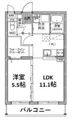 FLOWER CONCORDIA(1LDK/4階)の間取り写真
