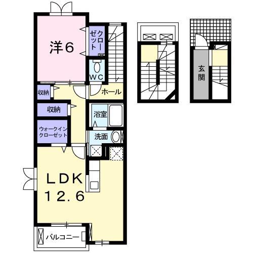 ラフレシール(1LDK/3階)の間取り写真