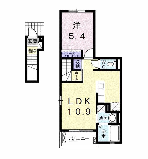 サンリット ガーデン II(1LDK/2階)の間取り写真