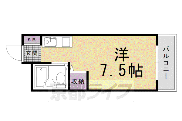ZENマンションII(1K/4階)の間取り写真