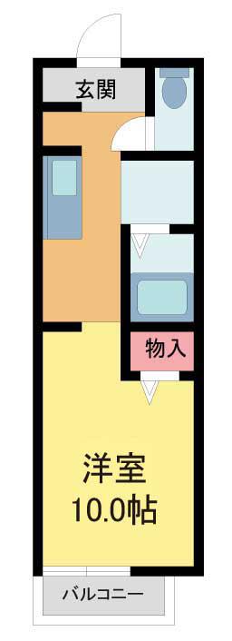 ディアス住吉(ワンルーム/2階)の間取り写真