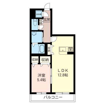 アメジスト(1LDK/2階)の間取り写真