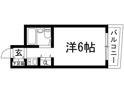 上中マンション(ワンルーム/2階)の間取り写真