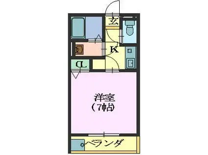 ファミイユKAKUZANSO(1K/1階)の間取り写真