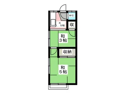 正保荘(2K/2階)の間取り写真