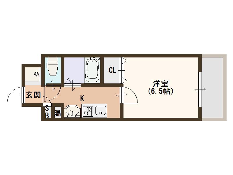 /オズレジデンス天下茶屋(1K/3階)の間取り写真