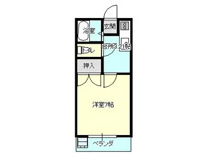 網野ハイツ(1K/1階)の間取り写真