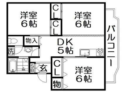 第一東洋マンション(3DK/5階)の間取り写真
