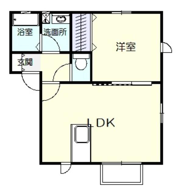 ファミールドミKAMIDA(1LDK/1階)の間取り写真