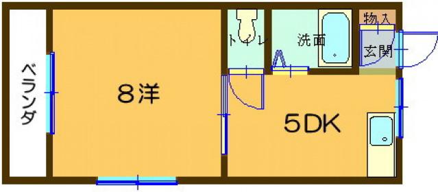 泉コーポ(1DK/2階)の間取り写真
