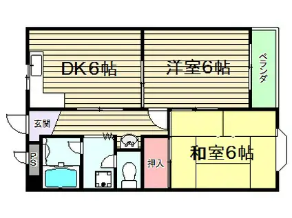 メゾン阪下(2DK/3階)の間取り写真