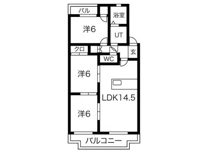 グランドメゾン菊坂(3LDK/3階)の間取り写真