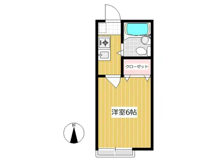 サンリベール(1K/2階)の間取り写真