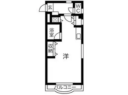 横堀ハイム(ワンルーム/1階)の間取り写真