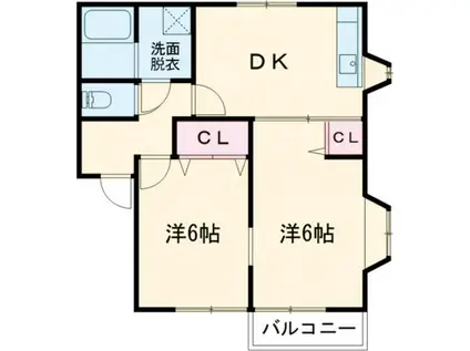 J-ONE久原(2DK/2階)の間取り写真