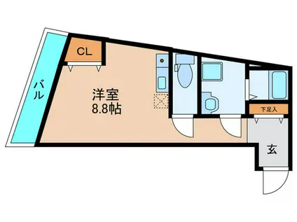 JOB-II号館(ワンルーム/2階)の間取り写真