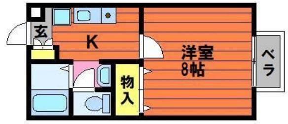 セジュール平松(1K/2階)の間取り写真