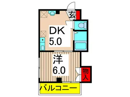 タイヨーパレス西綾瀬(1DK/3階)の間取り写真