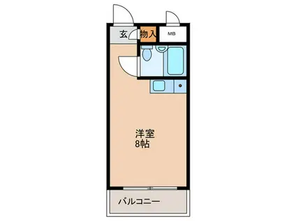スカイコート下北沢(ワンルーム/1階)の間取り写真