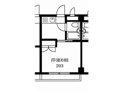 京王相模原線 京王永山駅 徒歩17分 3階建 築38年(1K/2階)の間取り写真