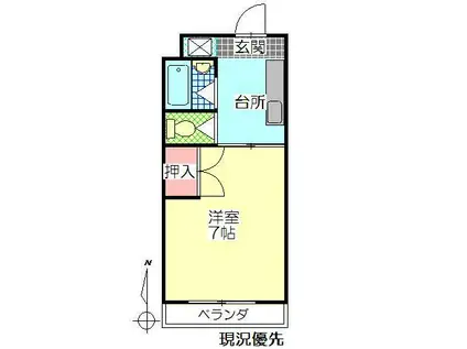 平成 ビル(1K/2階)の間取り写真