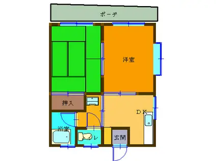 吉田コーポ(2K/2階)の間取り写真