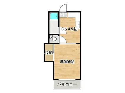 葵コーポ(1DK/2階)の間取り写真