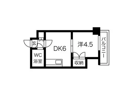 藤井ビル菊水I(1DK/4階)の間取り写真