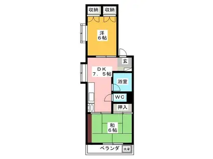 富士ビル(2DK/3階)の間取り写真