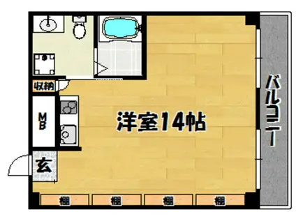 メゾンガロパンI(ワンルーム/2階)の間取り写真