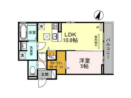 D-ROOM女池上山(1LDK/3階)の間取り写真