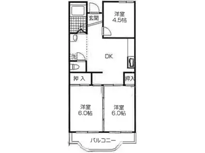 栗原ガーデンハイツ(3DK/1階)の間取り写真