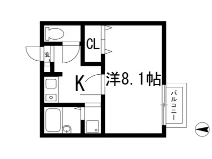 ブリリアントエトワール宝塚(1K/1階)の間取り写真