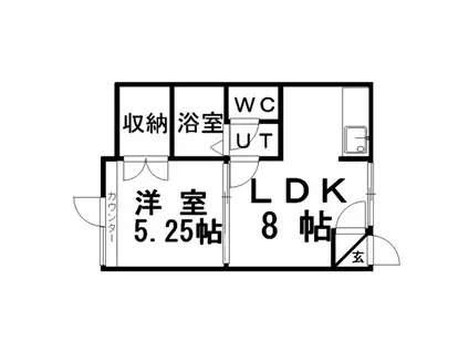 FULL HOUSE(1LDK/1階)の間取り写真