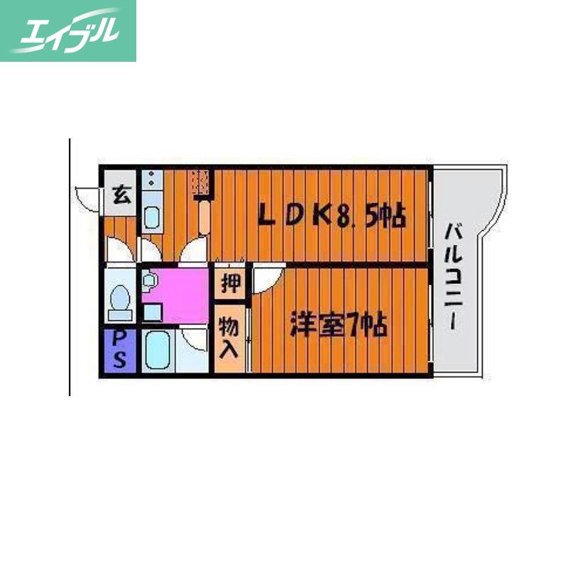 アビターレ下中野(1LDK/3階)の間取り写真