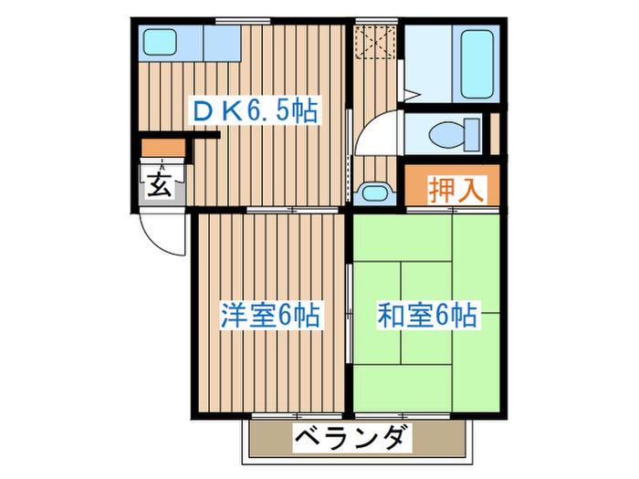 イージーハウス(2DK/2階)の間取り写真