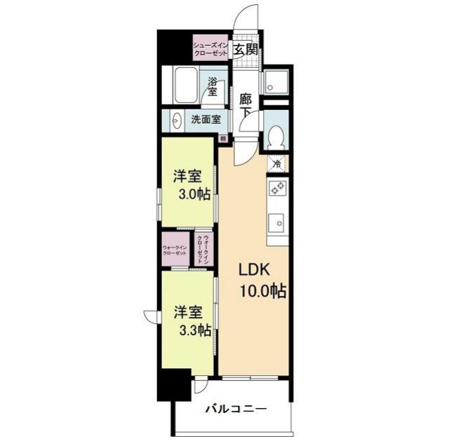 リビオメゾン新大阪(2LDK/4階)の間取り写真