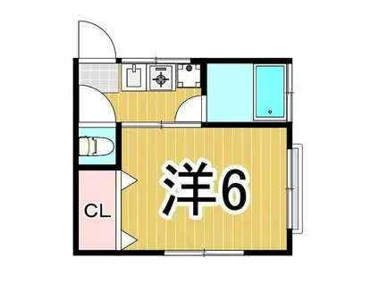 パークサイド ヴィラ(1K/2階)の間取り写真