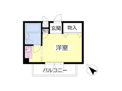 サンプラザベビードール(ワンルーム/3階)の間取り写真