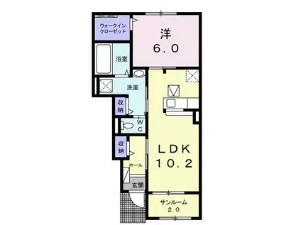 セレッソ A(1LDK/1階)の間取り写真