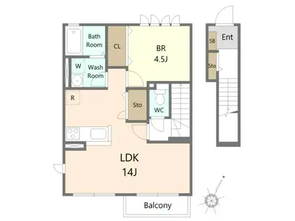 ガーデン西馬込(1LDK/2階)の間取り写真