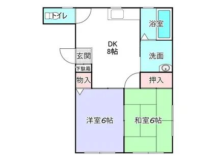 コーポアユミ(2DK/2階)の間取り写真