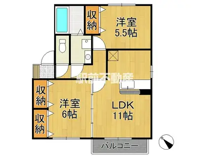 アルシオネ(2LDK/1階)の間取り写真