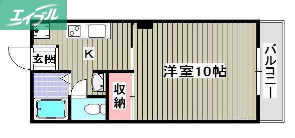 ベルホワイト(1K/1階)の間取り写真