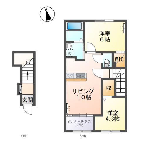 エス・ハウス(2LDK/2階)の間取り写真