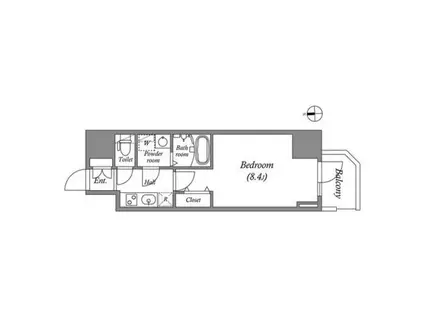 MELDIA CREST TAPP NAMBA ウエスト(1K/10階)の間取り写真