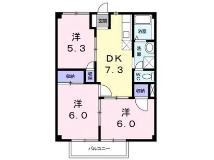 ニューシティ大島(3DK/2階)の間取り写真