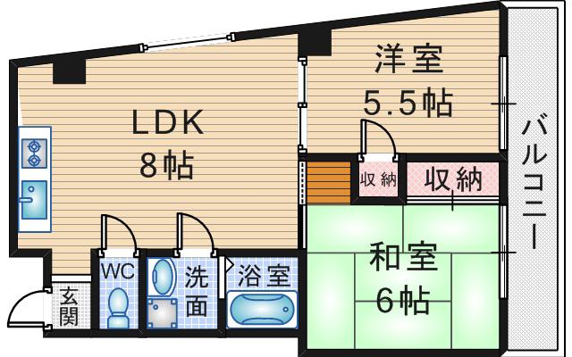 エレガンス穂積 5号館(2LDK/1階)の間取り写真
